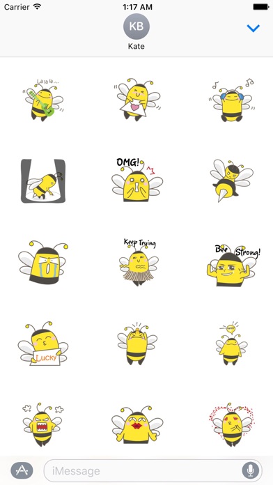 Adorable Yellow Bee Sticker screenshot 2