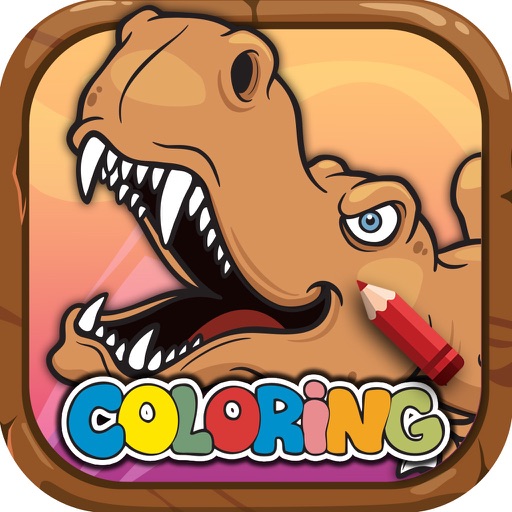 Dino World Dinosaur Coloring Icon