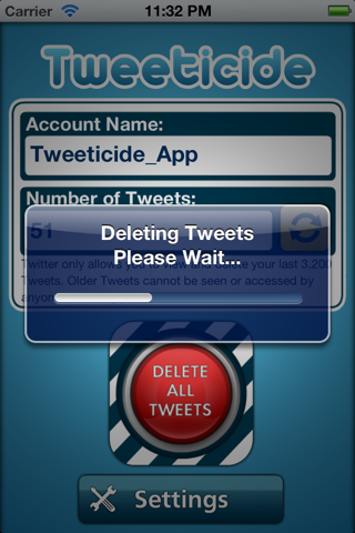 Tweeticide - Delete All Tweets - náhled