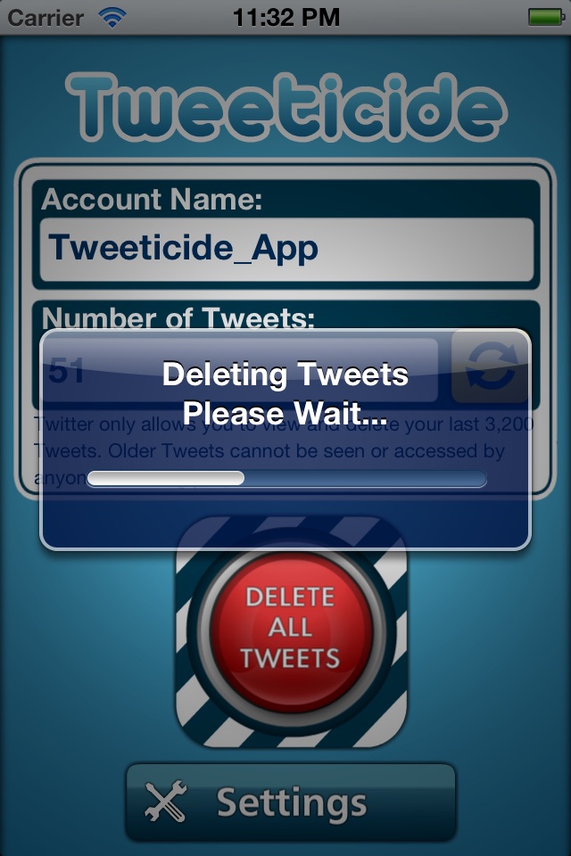 Tweeticide - Delete All Tweets screenshot 3
