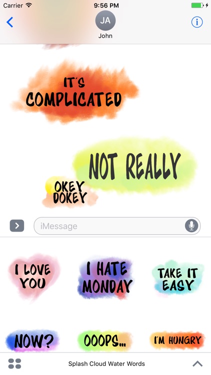 WaterColor Spring Chat Text Stickers