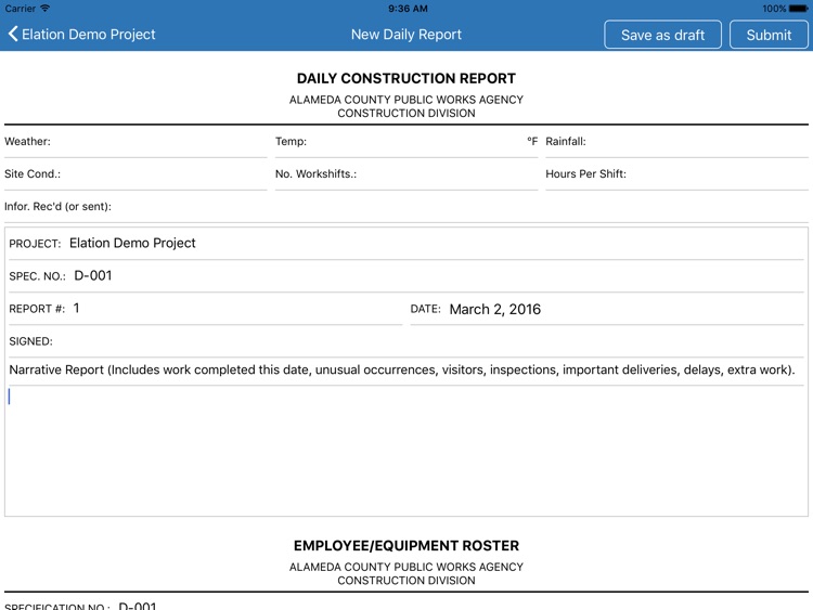Daily & Weekly Report