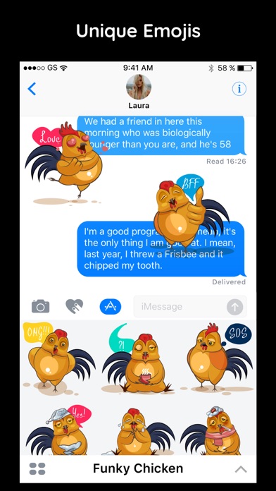 Funky Chicken Text Stickers screenshot 2