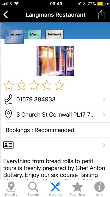 Cornwall Restaurant Guide