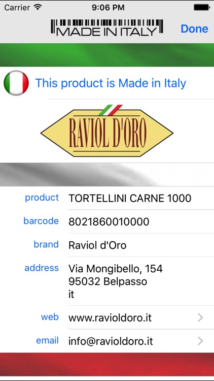 Made in Italy - Tap to scan