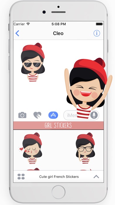 Red Beret French Girl Stickers screenshot 2