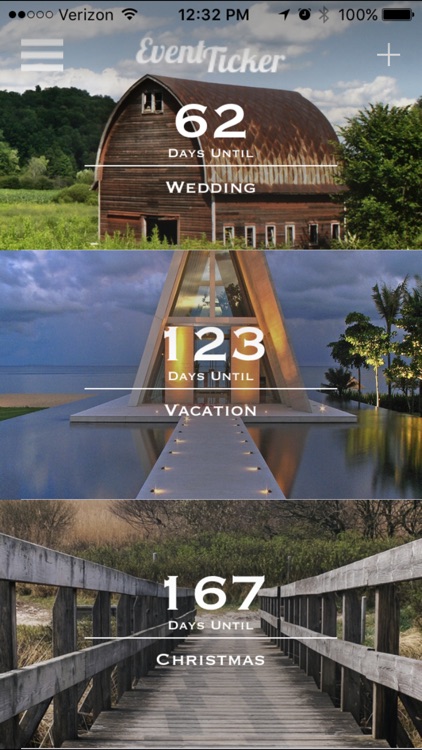 Event Ticker - Countdown to special days of life