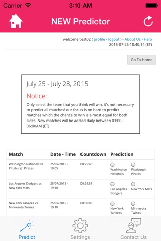 New Predictor for MLB screenshot 3