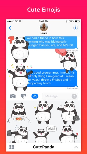 Cute Panda - Text Chat Stickers Pack(圖2)-速報App