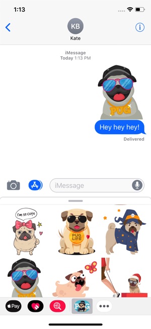 Puppies Cute Pug Stickers(圖1)-速報App