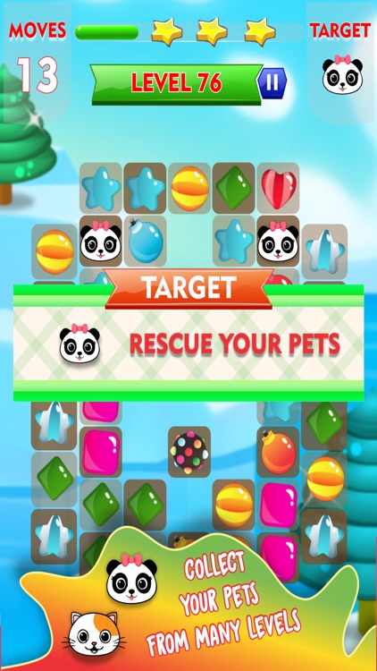 Candies Match 3 Rescue Pets screenshot-4