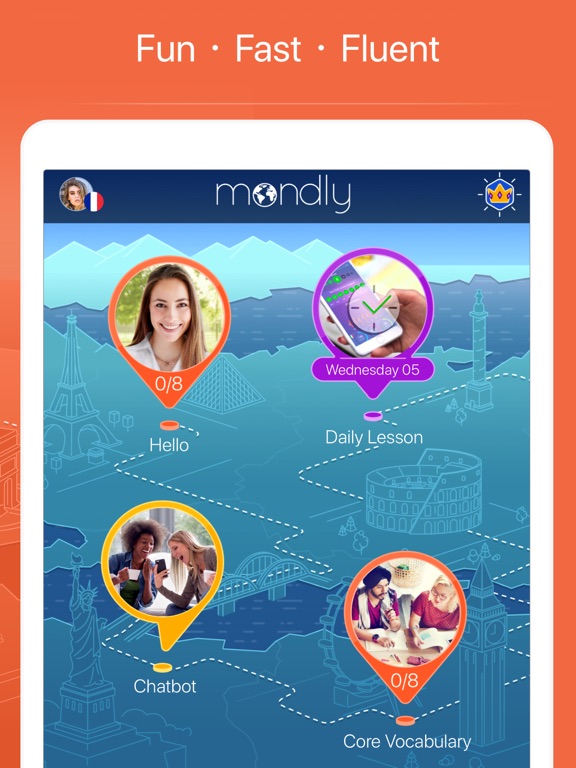 Learn French FREE: Interactive Conversation Course with Mondly to speak a language screenshot