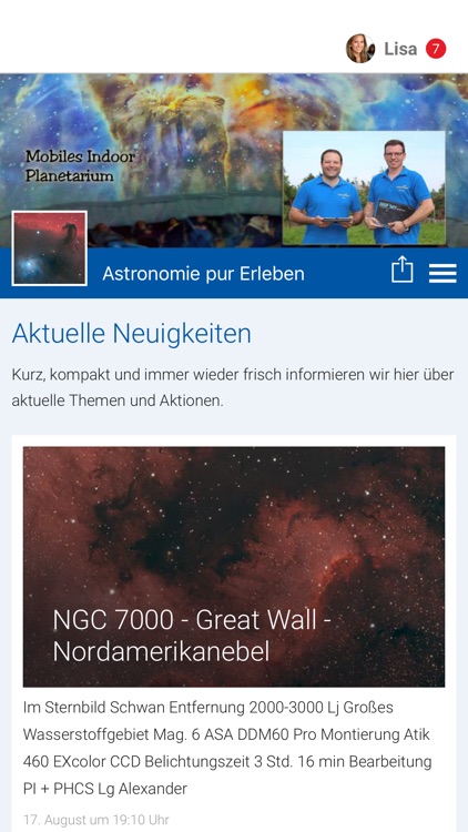 Astronomie pur Erleben