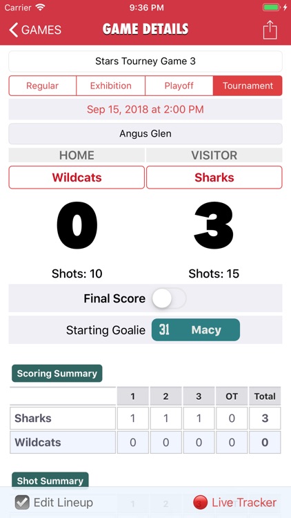 Goaliath Hockey Stats Tracker screenshot-6
