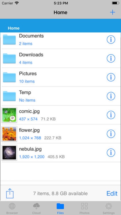 Browser and iFile Manager