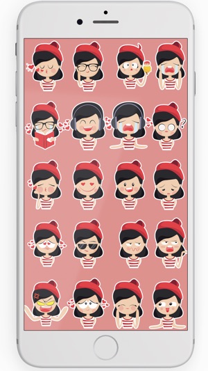 Red Beret French Girl Stickers(圖3)-速報App