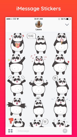 Cute Panda - Text Chat Stickers Pack(圖3)-速報App