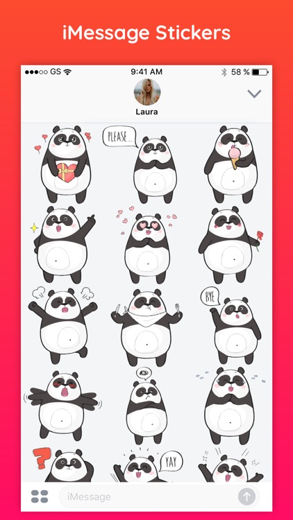 Cute Panda - Text Chat Funny Emoji Stickers Pack
