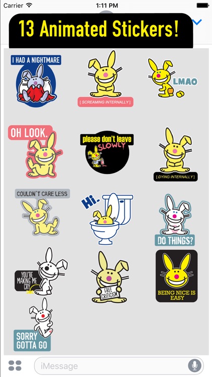 It's Happy Bunny Animated Stickers