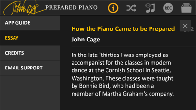 How to cancel & delete John Cage Piano from iphone & ipad 2