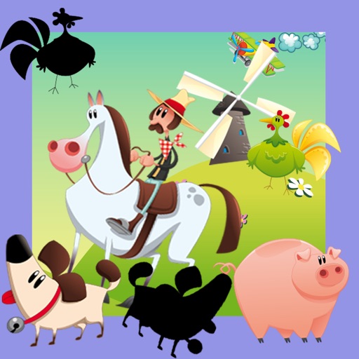 Animated Shadow Puzzle: Funny Game-s For Small Kid-s with Happy Farm Animal-s