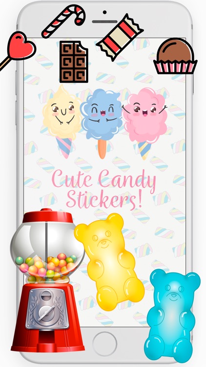 Candy stickers lollipop and sweets