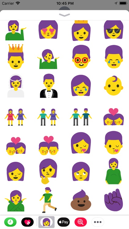 Purple Hair Emoji Stickers