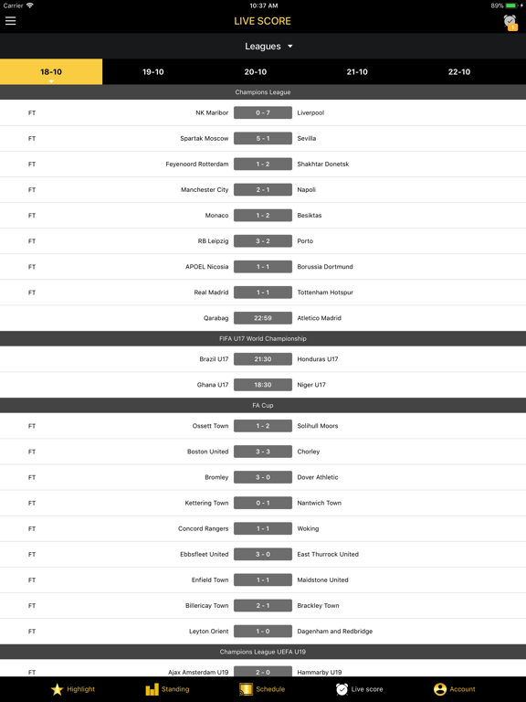 live scores today football