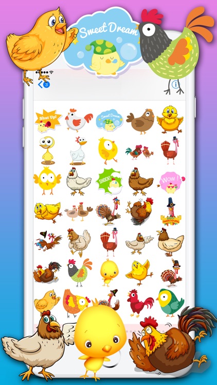 Funny Chicken Stickers Pack