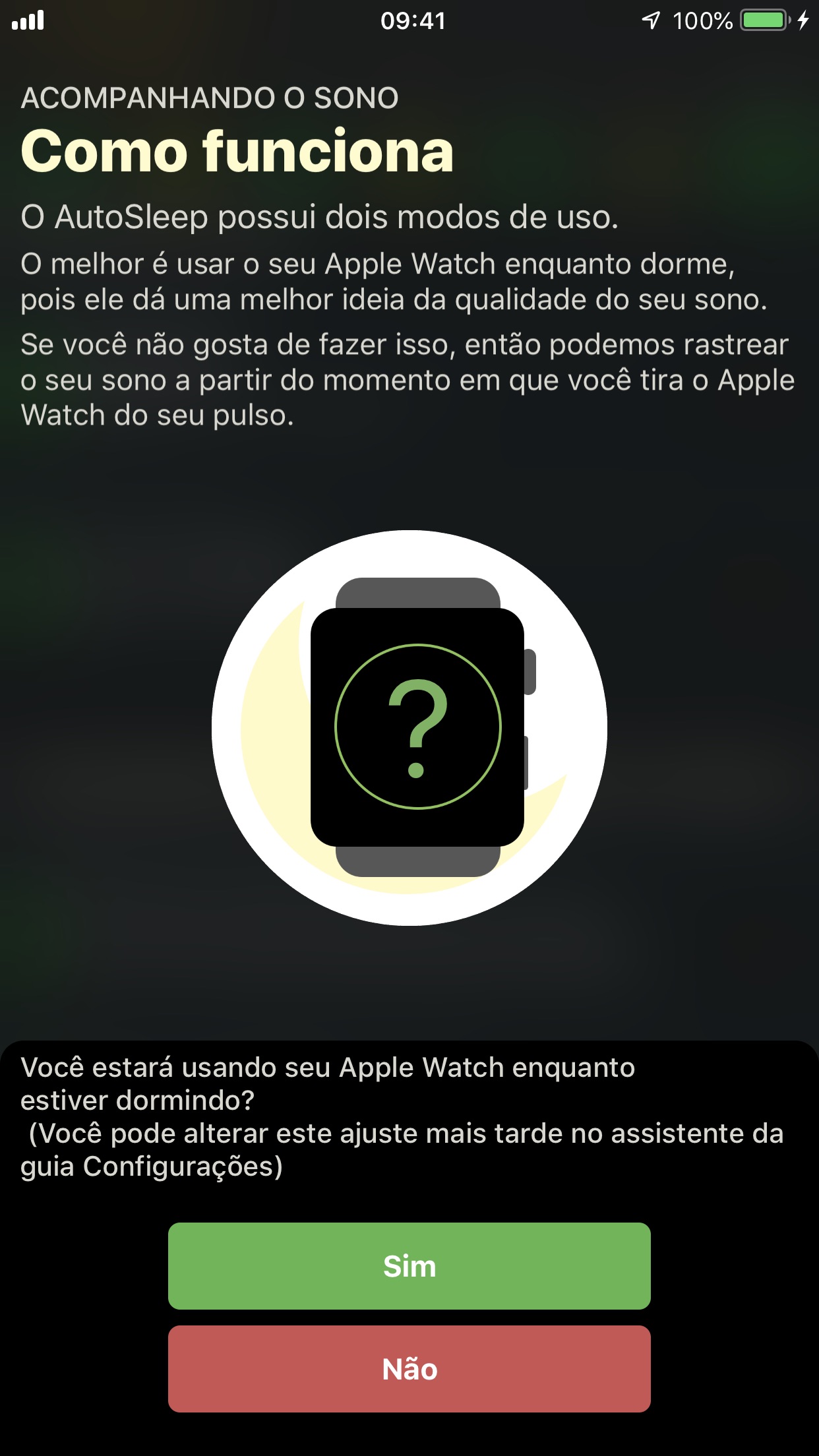 Screenshot do app AutoSleep. Monitore seu sono.