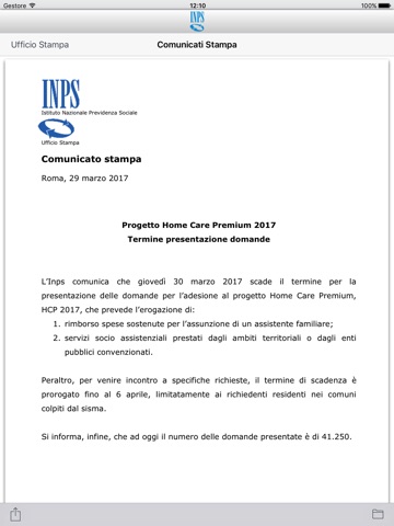 INPS Ufficio Stampa per Tablet screenshot 4
