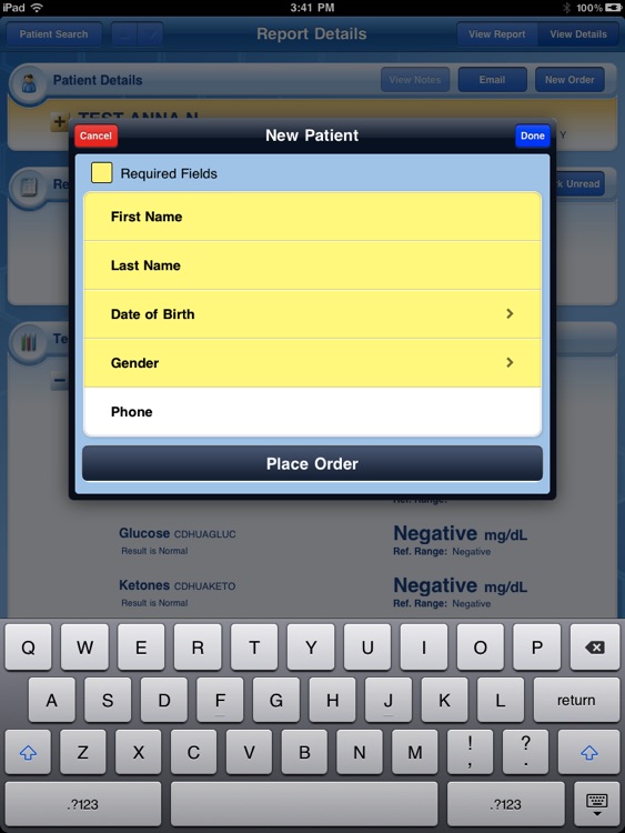 HealthLab Mobile for iPad