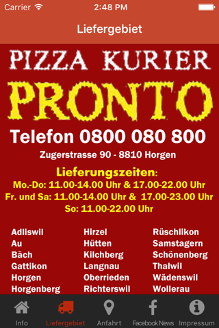 Pizza Pronto Horgen screenshot 2