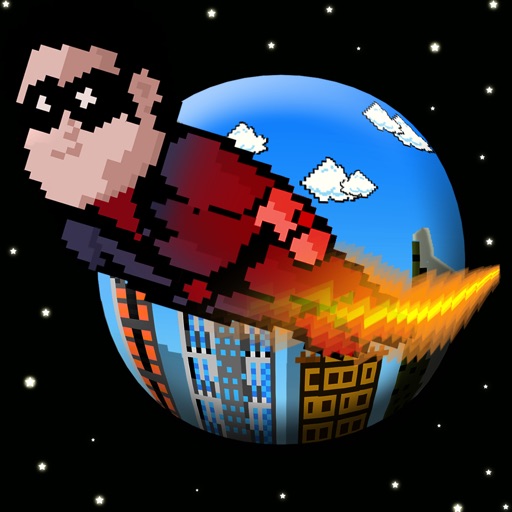 Pixel Heroes - The rocket man fighting super villains