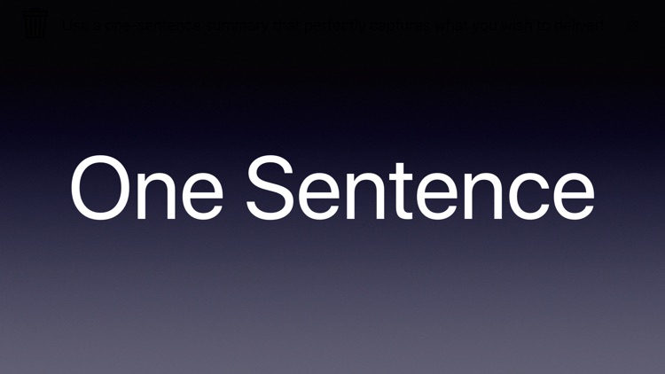 One Sentence Presentation