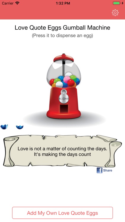 Love Quote EggsGumball Machine