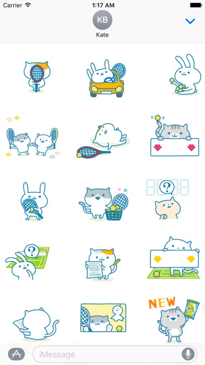 Cute Cats Play Tennis Sticker