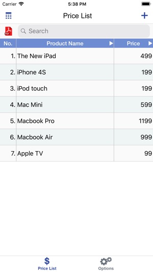 PriceList