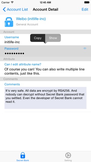 Secret Bank -- 专业的密码管理专家(圖3)-速報App
