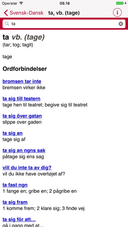 Swedish Danish Dictionary - Gyldendal screenshot-3