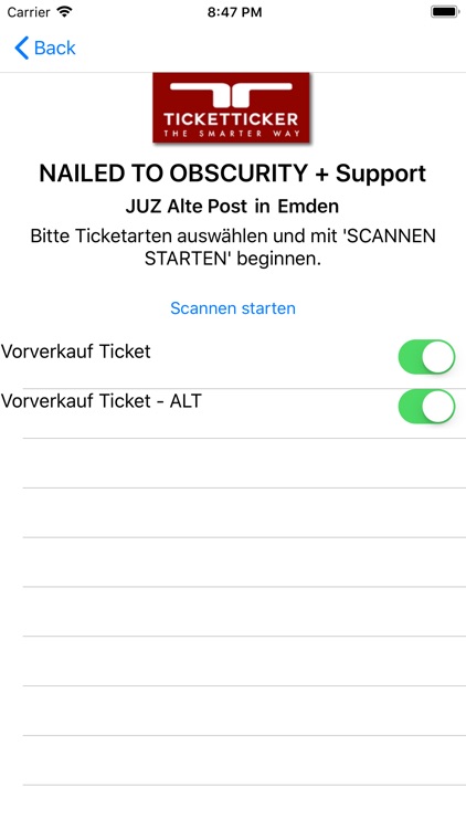 Ticketticker Scanner