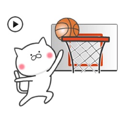 Animated Cat Loves Basketball