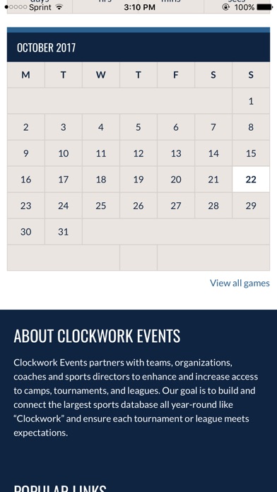 Clockwork Events Mobile screenshot 2