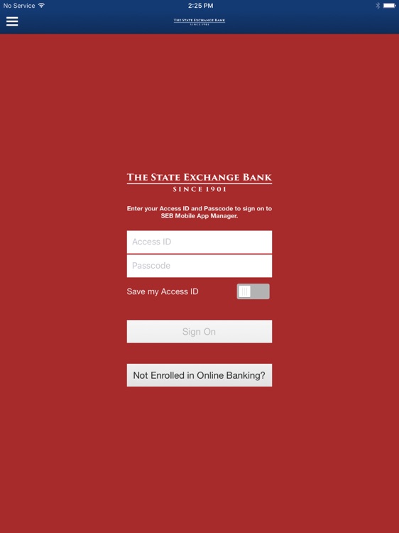 The State Exchange Bank for iPad