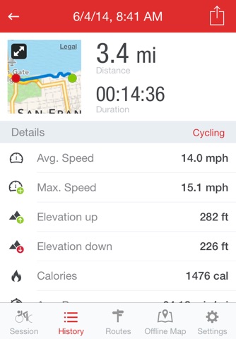 Runtastic Road Bike GPS screenshot 2