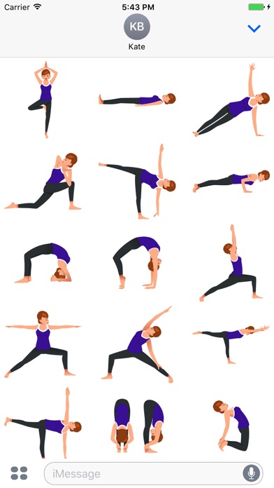 Yoga Poses Stickers for iMessage screenshot 2