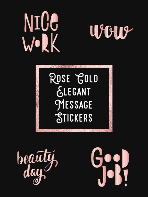 Rose Gold Elegant Stickersのおすすめ画像1
