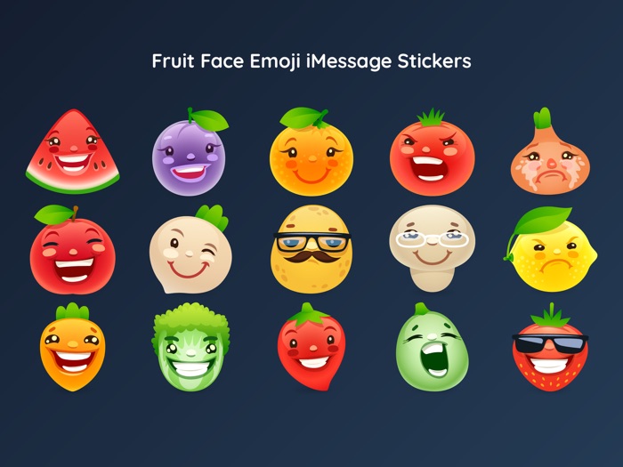 Funny Fruits Emojis Sticker IM