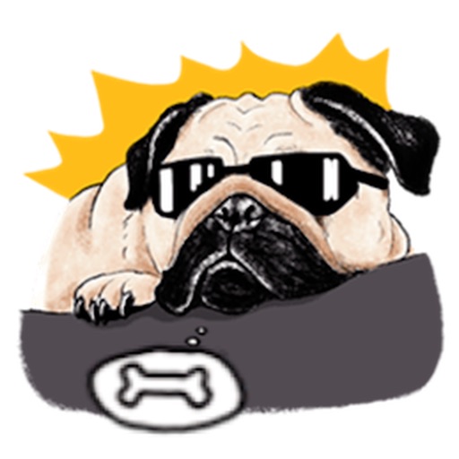 Cute Pug Wonderful Dog Sticker icon