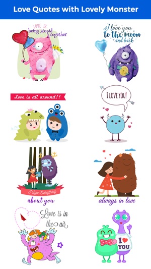 Love Quotes with Monster,Robot,Dinosaur Characters(圖1)-速報App